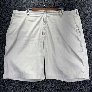 Nike Golf Dri-FIT Men Shorts Size 42 khaki Flat Front Performance Stretch Swoosh